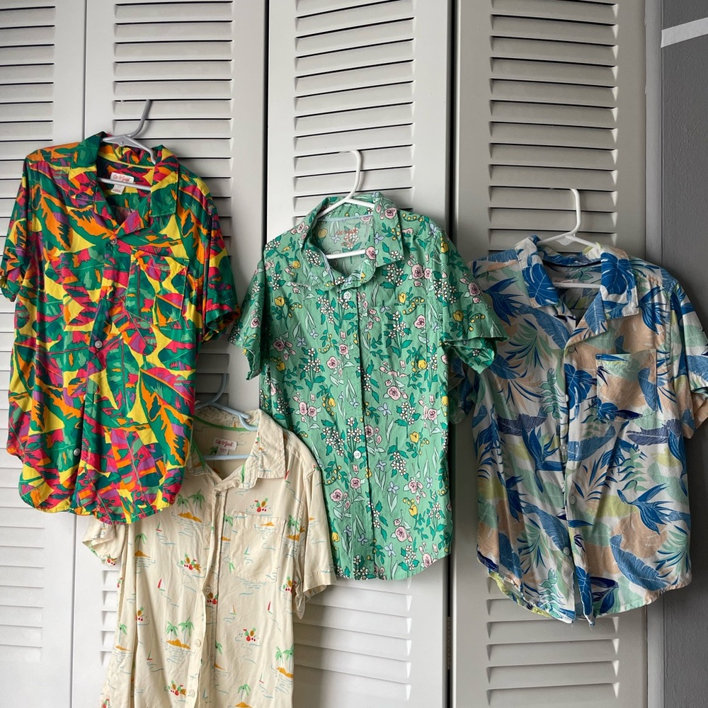 Colorful Kids' Tropical Button Down Shirt